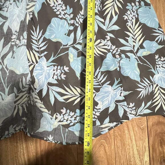 Torrid Walk-Through Gauze Maxi Romper Dress Shorts Size 4 / 4X Blue Floral Mint - Picture 9 of 11